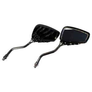 Par espejos r/r universal negro (diseño calavera)