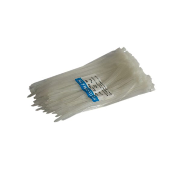 Gazas plasticas 150x3.6 blanca 6" (paquete de 100)