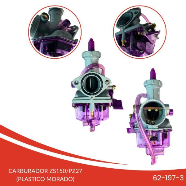 CARBURADOR ZS150/PZ27 (PLASTICO MORADO)